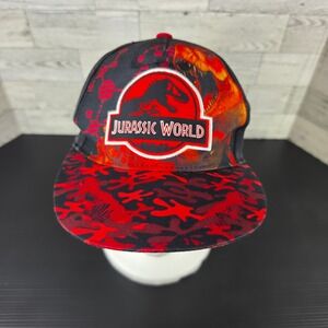 Jurassic World Kids Snapback Hat Red Black Camo T-Rex Dinosaur Baseball Cap